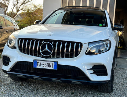 GRIGLIA ANTERIORE ADATTA PER MERCEDES GLC C253 X253 2015-2018 PROFILI SATINATI