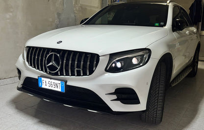 GRIGLIA ANTERIORE ADATTA PER MERCEDES GLC C253 X253 2015-2018 PROFILI SATINATI