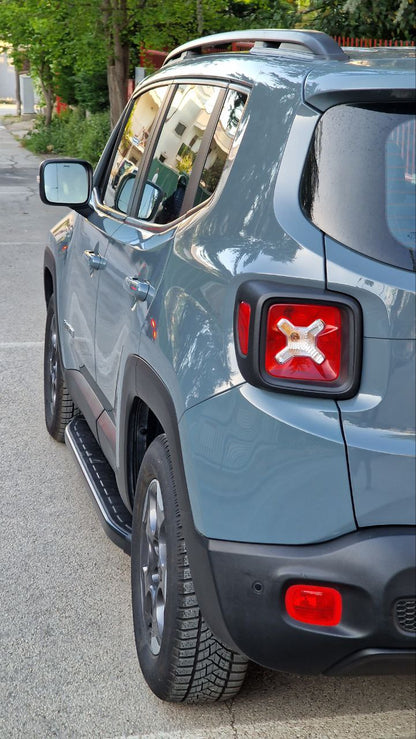 PEDANE LATERALI ADATTE PER JEEP RENEGADE DESIGN SPORTIV LOOK NERO