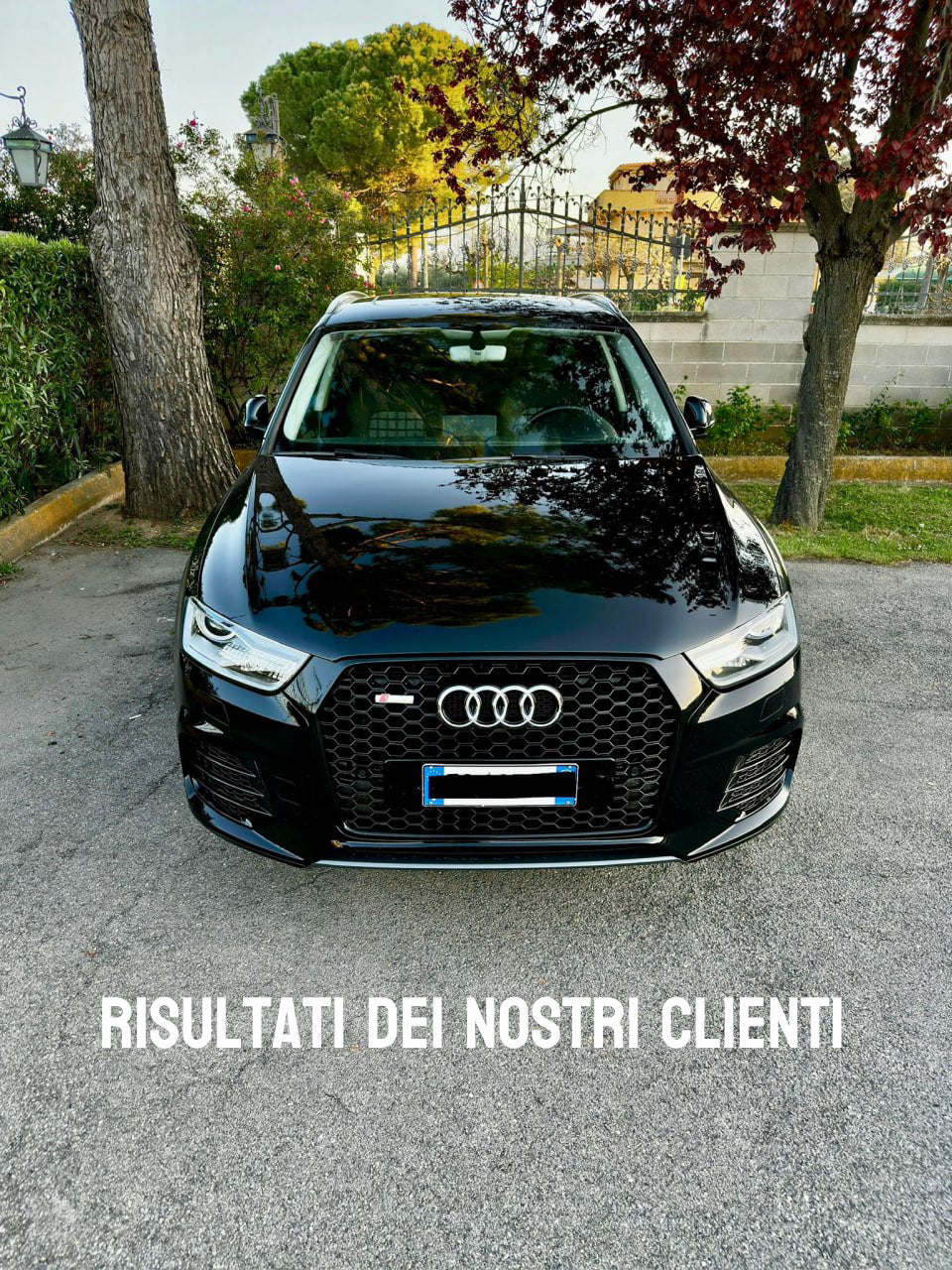 GRIGLIA ANTERIORE ADATA PER AUDI Q3 2016-2019 LOOK RSQ3 BORDO NERO NIDO D'APE