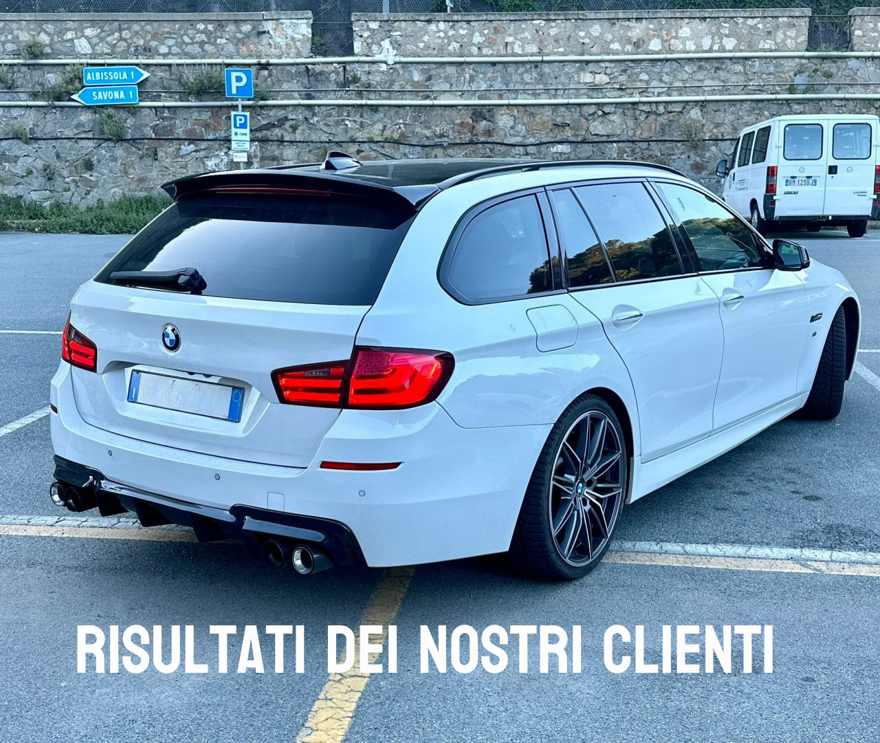 DIFFUSORE ADATTO PER BMW SERIE 5 F10 F11 LOOK M5 VORSTAINER NERO LUCIDO