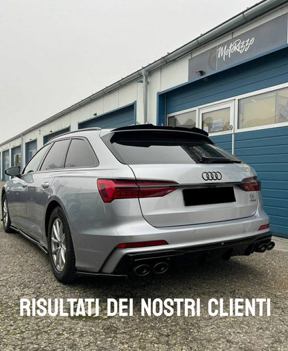 DIFFUSORE ADATTO PER AUDI A6 C8 2018+ SLINE S6 NERO LUCIDO