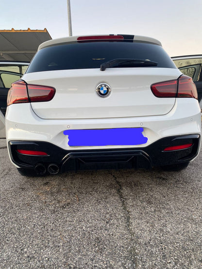 Diffusore Paraurti Doppia Uscita ADATTO per BMW Serie 1 F20 F21 LCI 15-19 Nero