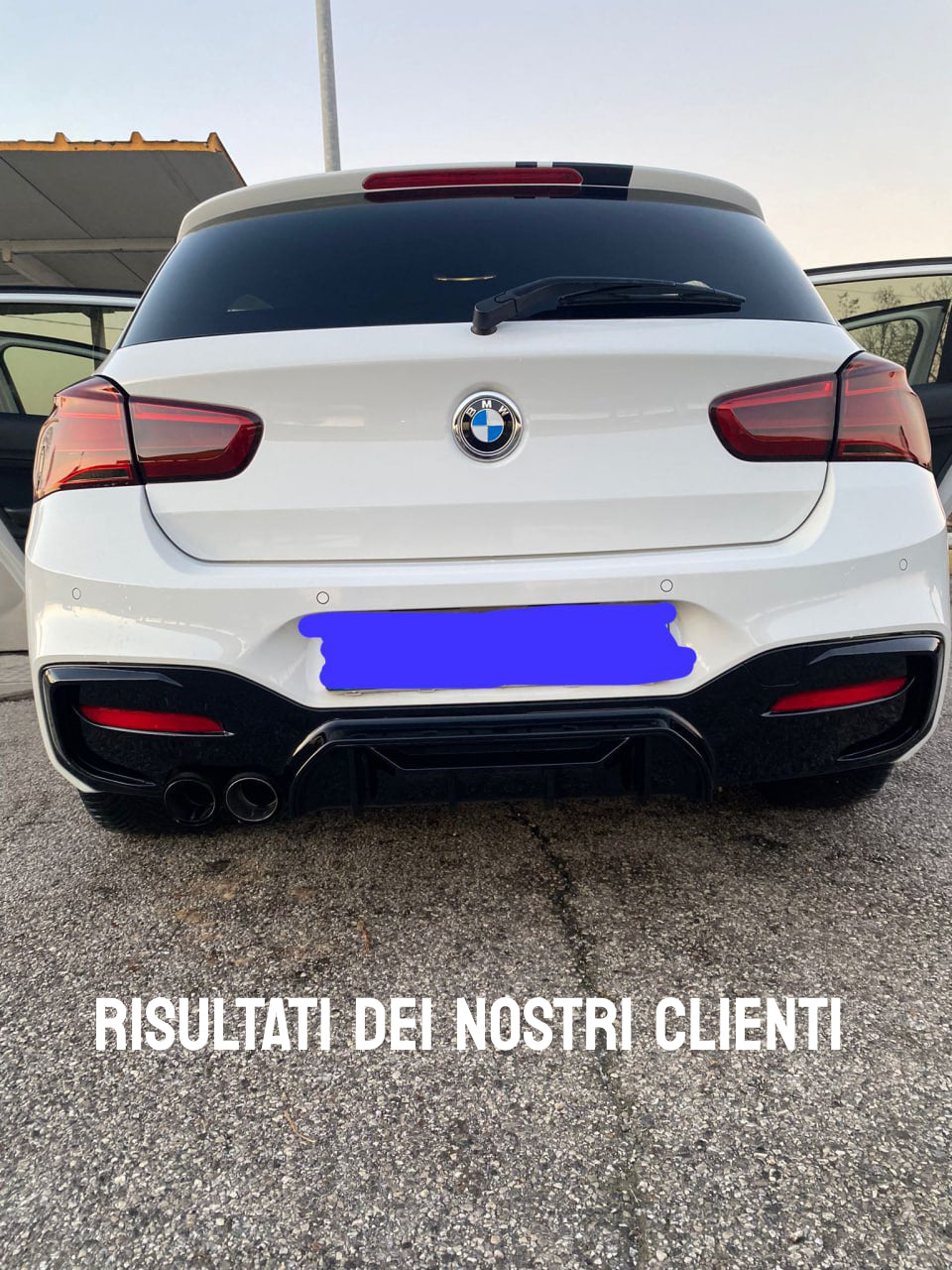 Diffusore Paraurti Doppia Uscita ADATTO per BMW Serie 1 F20 F21 LCI 15-19 Nero