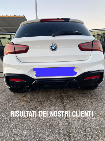 Diffusore Paraurti Doppia Uscita ADATTO per BMW Serie 1 F20 F21 LCI 15-19 Nero