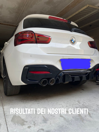 Diffusore Paraurti Doppia Uscita ADATTO per BMW Serie 1 F20 F21 LCI 15-19 Nero