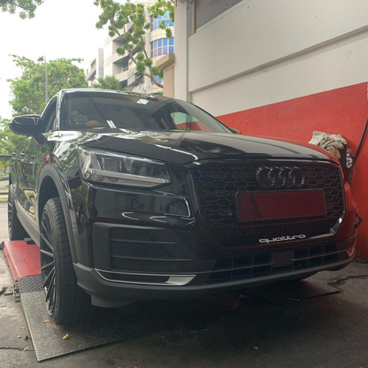 GRILLE SUITABLE FOR AUDI Q2 2016-2020 RSQ2 QUATTRO LOOK GLOSSY BLACK 