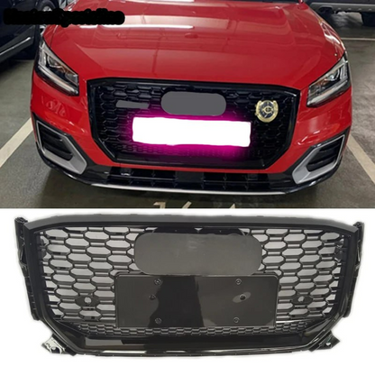 GRILLE SUITABLE FOR AUDI Q2 2016-2020 RSQ2 QUATTRO LOOK GLOSSY BLACK 