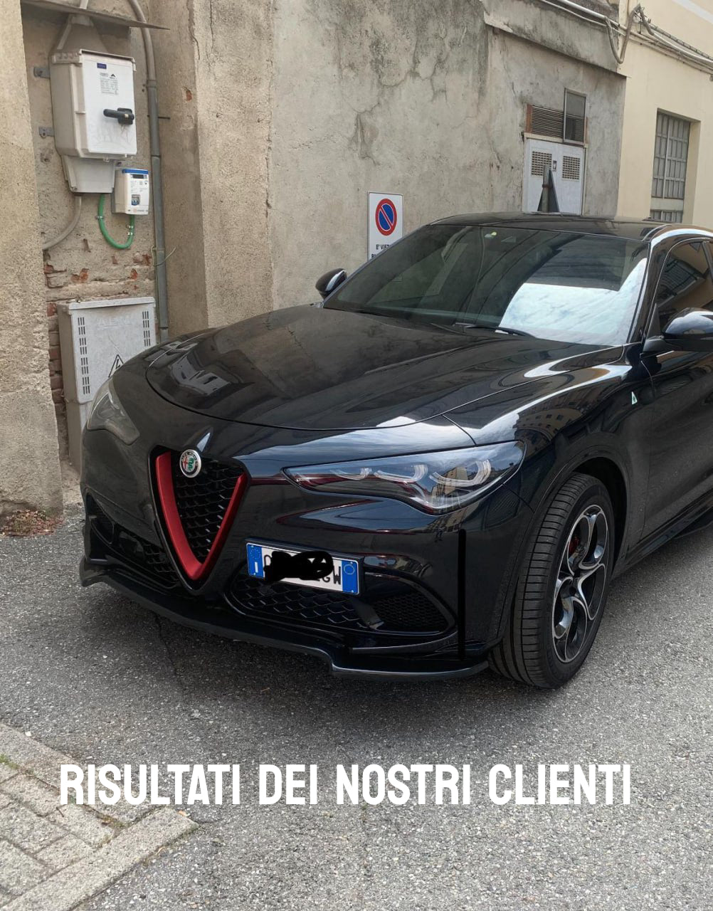 SPLITTER ANTERIORE ADATTO PER ALFA ROMEO STELVIO SPORT NERO LUCIDO 0233