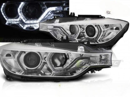 HEADLIGHTS SUITABLE FOR BMW 3 SERIES F30 F31 2015-2018 CHROME