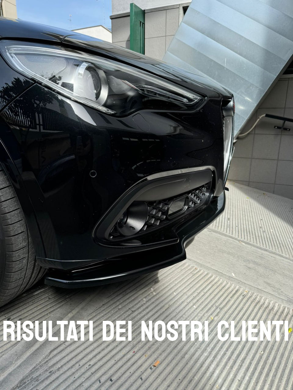 SPLITTER ADATTO PER ALFA ROMEO STELVIO LOOK NERO LUCIDO DESIGN SPORTIVO