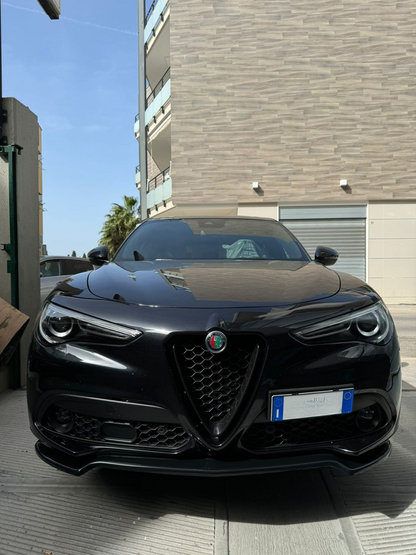SPLITTER ADATTO PER ALFA ROMEO STELVIO LOOK NERO LUCIDO DESIGN SPORTIVO