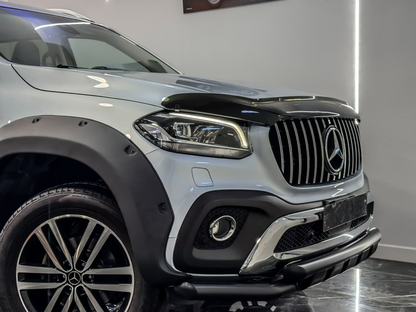 MATT BLACK BULLBAR FOR MERCEDES X CLASS W470 TIGER LOOK TUBULAR STAINLESS STEEL 90MM