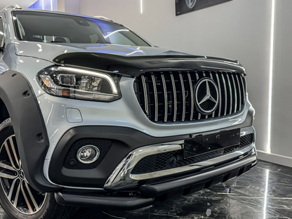 MATT BLACK BULLBAR FOR MERCEDES X CLASS W470 TIGER LOOK TUBULAR STAINLESS STEEL 90MM