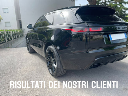 DIFFUSORE NERO POSTERIORE ABS TERMINALI INOX CROMATO PER RANGE ROVER VELAR