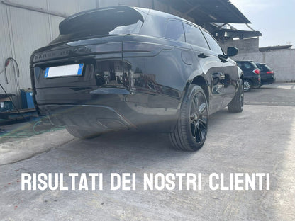 DIFFUSORE NERO POSTERIORE ABS TERMINALI INOX CROMATO PER RANGE ROVER VELAR