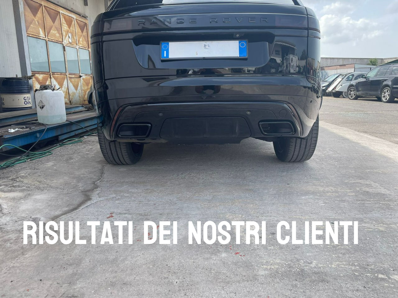 DIFFUSORE NERO POSTERIORE ABS TERMINALI INOX CROMATO PER RANGE ROVER VELAR