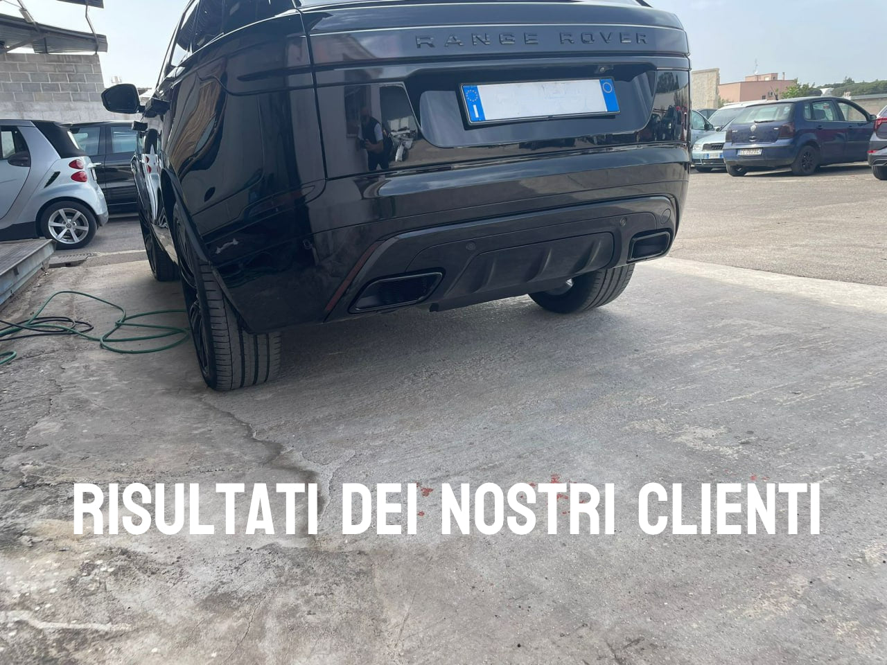 DIFFUSORE NERO POSTERIORE ABS TERMINALI INOX CROMATO PER RANGE ROVER VELAR