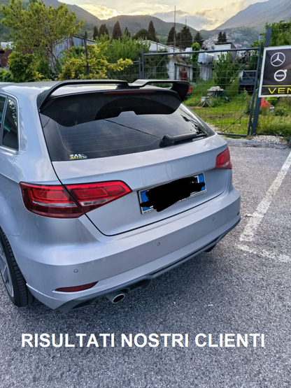 SPOILER ADATTO PER AUDI A3 8V 2012-2020 SPORTBACK LOOK SPORTIVO NERO LUCIDO