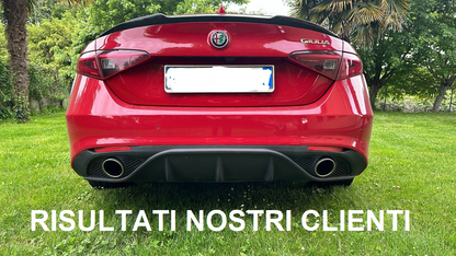 DAM ALFA ROMEO GIULIA DIFFUSORE SOTTO PARAURTI POSTERIORE + TERMINALI INOX 0222