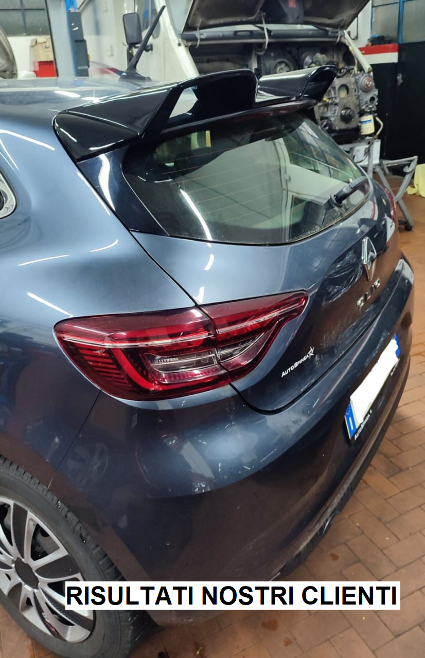 SPOILER TETTO ADATTO PER RENAULT CLIO 5 V 2019+ LOOK NERO LUCIDO DESIGN SPORTIVO