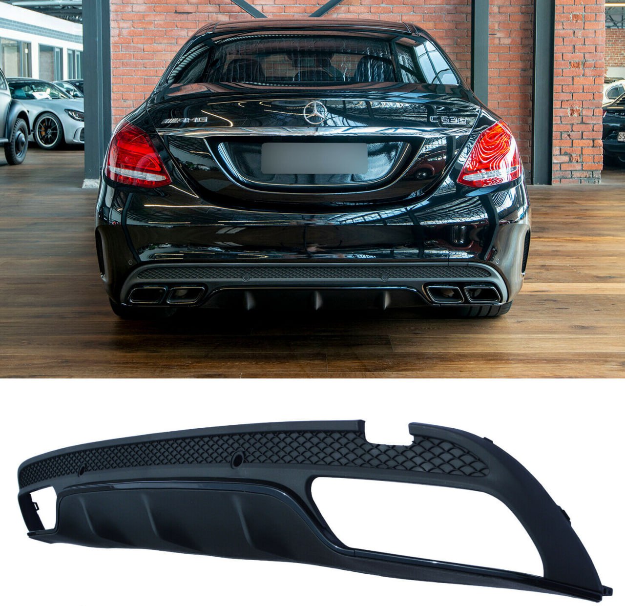 DIFFUSER SUITABLE FOR MERCEDES C CLASS W205 2015-2018 SALOON STATION C63 