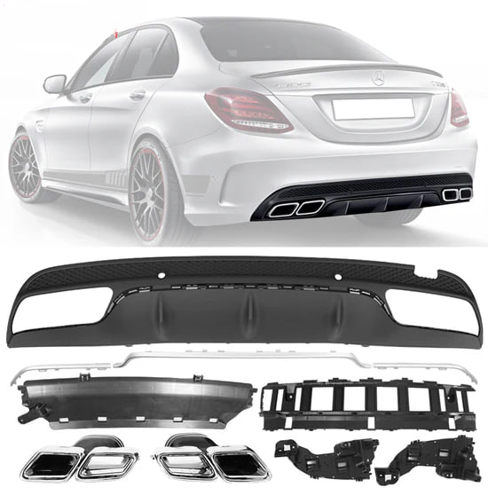 DIFFUSER SUITABLE FOR MERCEDES C CLASS W205 2015-2018 SALOON STATION C63 