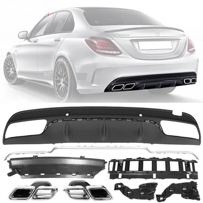 DIFFUSER SUITABLE FOR MERCEDES C CLASS W205 2015-2018 SALOON STATION C63 