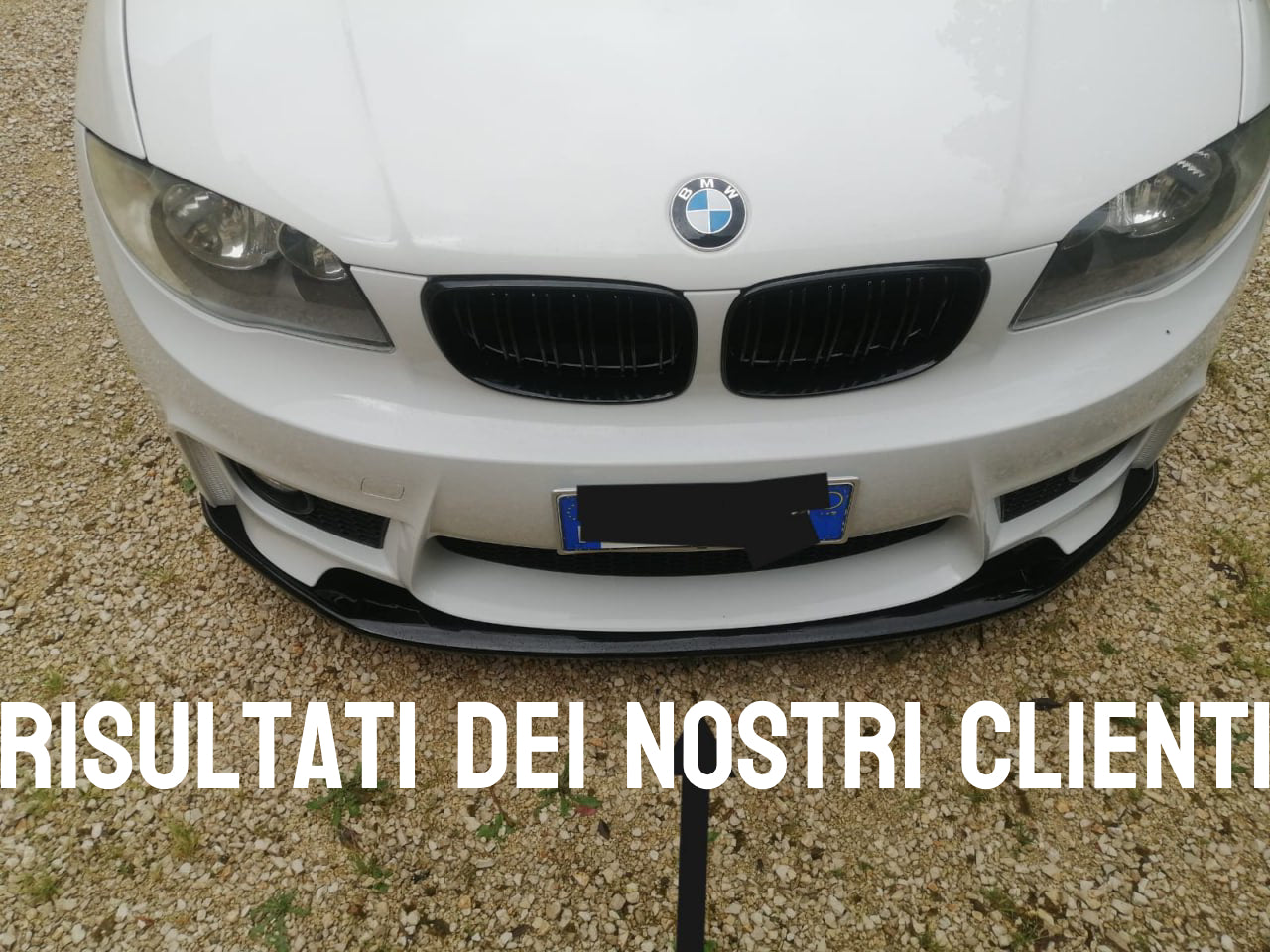 LAMA PER BMW SERIE 1 E81 E87 E82 E88 M1 SPLITTER PARAURTI ANTERIORE NERO LUCIDO.