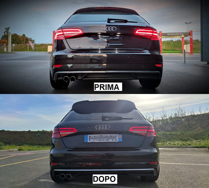 REAR SPOILER RS3 ROOF AUDI A3 8V SPORTBACK 2012-2018 GLOSSY BLACK 0072 