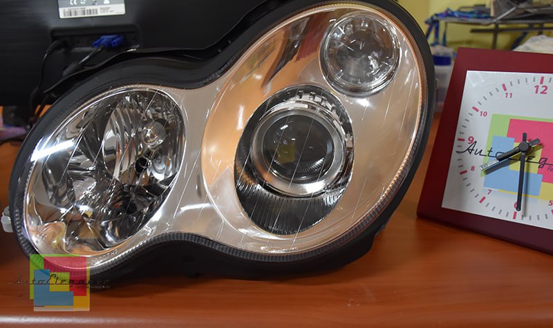 Set of headlights suitable for Mercedes W203 chrome 