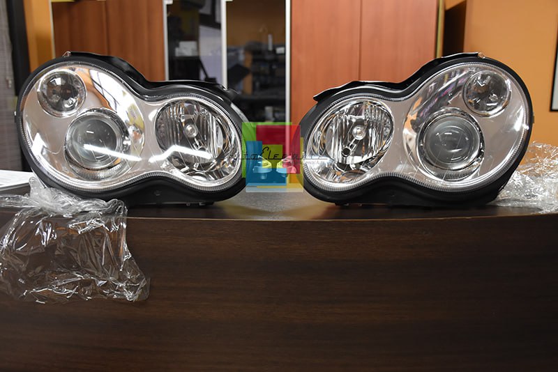 Set of headlights suitable for Mercedes W203 chrome 
