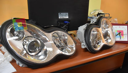 Set of headlights suitable for Mercedes W203 chrome 