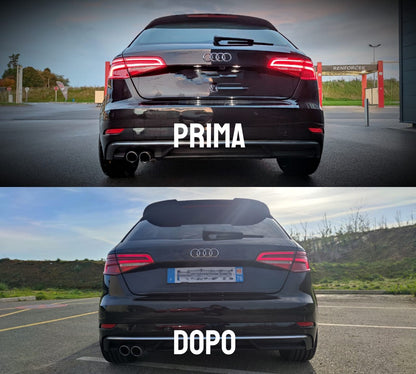 RS3 REAR ROOF SPOILER AUDI A3 8V SPORTBACK 2012-2018 GLOSSY BLACK 