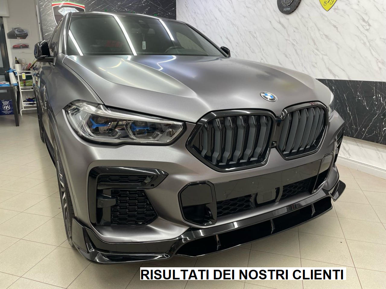 SPLITTER 2 PEZZI ADATTO PER BMW X6 G06 2020+ M PERFORMANCE NERO LUCIDO