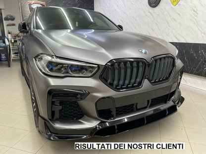 SPLITTER 2 PEZZI ADATTO PER BMW X6 G06 2020+ M PERFORMANCE NERO LUCIDO