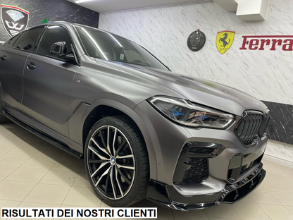 SPLITTER 2 PEZZI ADATTO PER BMW X6 G06 2020+ M PERFORMANCE NERO LUCIDO