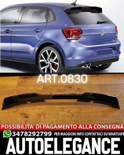 SPOILER ADATTO PER VW POLO AW1 LOOK GTI GTD RLINE LOOK NERO LUCIDO