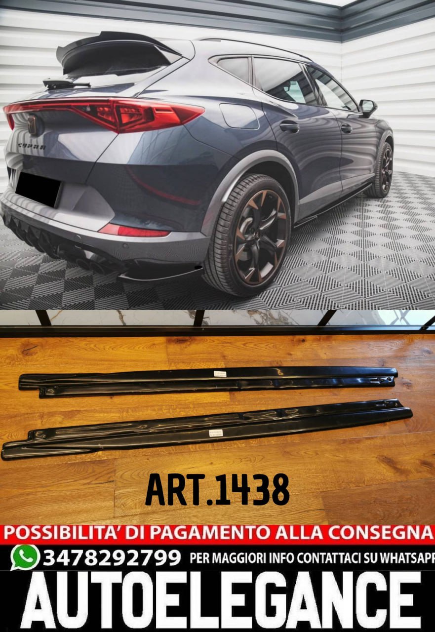 SOTTO MINIGONNE ADATTE PER CUPRA FORMENTOR 2020+ NERO LUCIDO LOOK SPORTIVO