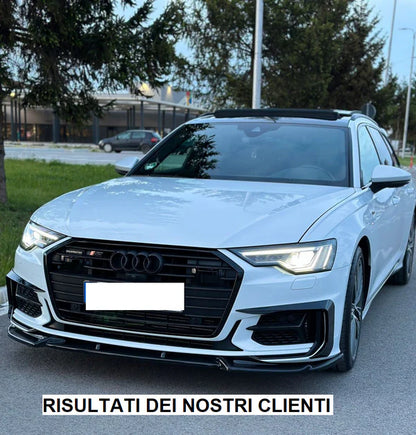 SPLITTER SUITABLE FOR AUDI A6 4G C8 2018+ GLOSSY BLACK V1 SPORTY LOOK 