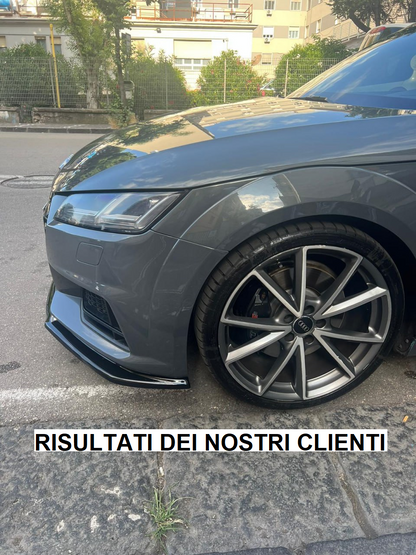 SPLITTER ANTERIORE PER AUDI TT FV MK3 2015+ ADATTO A PARAURTI RS NERO LUCIDO ABS
