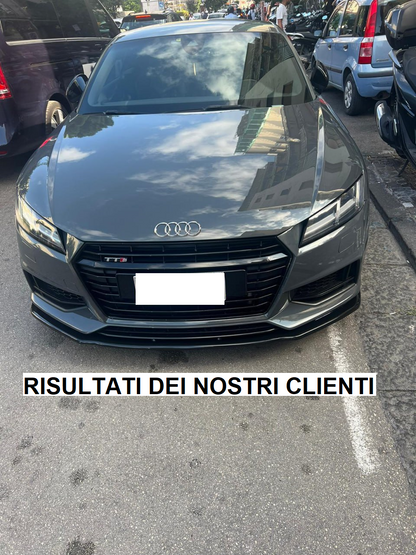 SPLITTER ANTERIORE PER AUDI TT FV MK3 2015+ ADATTO A PARAURTI RS NERO LUCIDO ABS