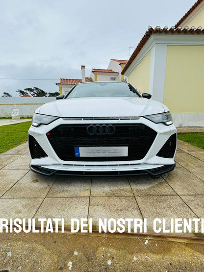 SPLITTER SUITABLE FOR AUDI A6 4G C8 2018+ GLOSSY BLACK V1 SPORTY LOOK 