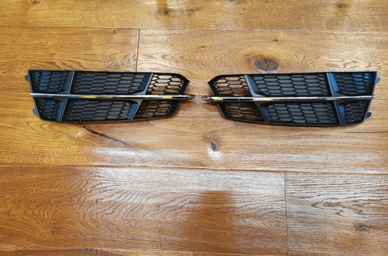 FOG LIGHT GRILLS SUITABLE FOR AUDI A6 4G C7 2015-2018 SLINE CHROME PROFILE