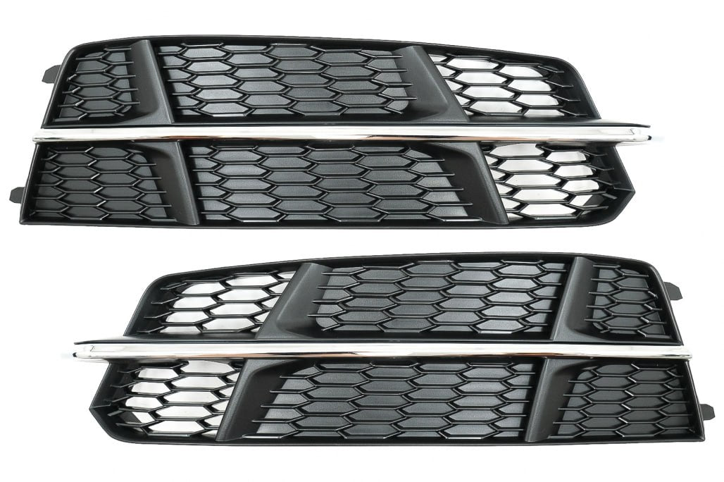 FOG LIGHT GRILLS SUITABLE FOR AUDI A6 4G C7 2015-2018 SLINE CHROME PROFILE