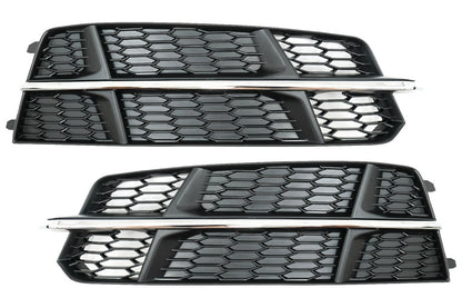 FOG LIGHT GRILLS SUITABLE FOR AUDI A6 4G C7 2015-2018 SLINE CHROME PROFILE