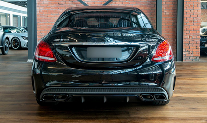 DIFFUSORE MERCEDES CLASSE C W205 2015-2018 BERLINA STATION C63 + TERMINALI NERI