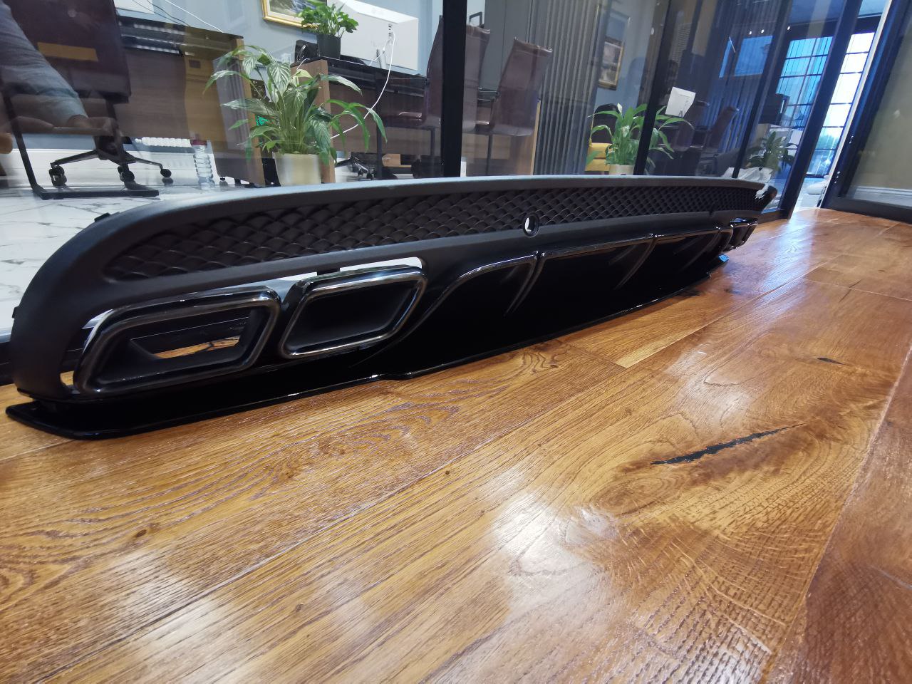 DIFFUSORE MERCEDES CLASSE C W205 2015-2018 BERLINA STATION C63 + TERMINALI NERI