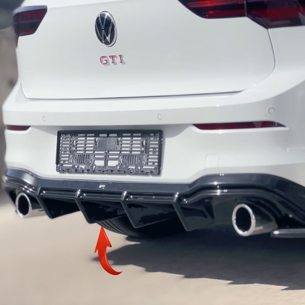 Diffusore nero lucido posteriore adatto per  VW Volkswagen MK8 GTI 2020+