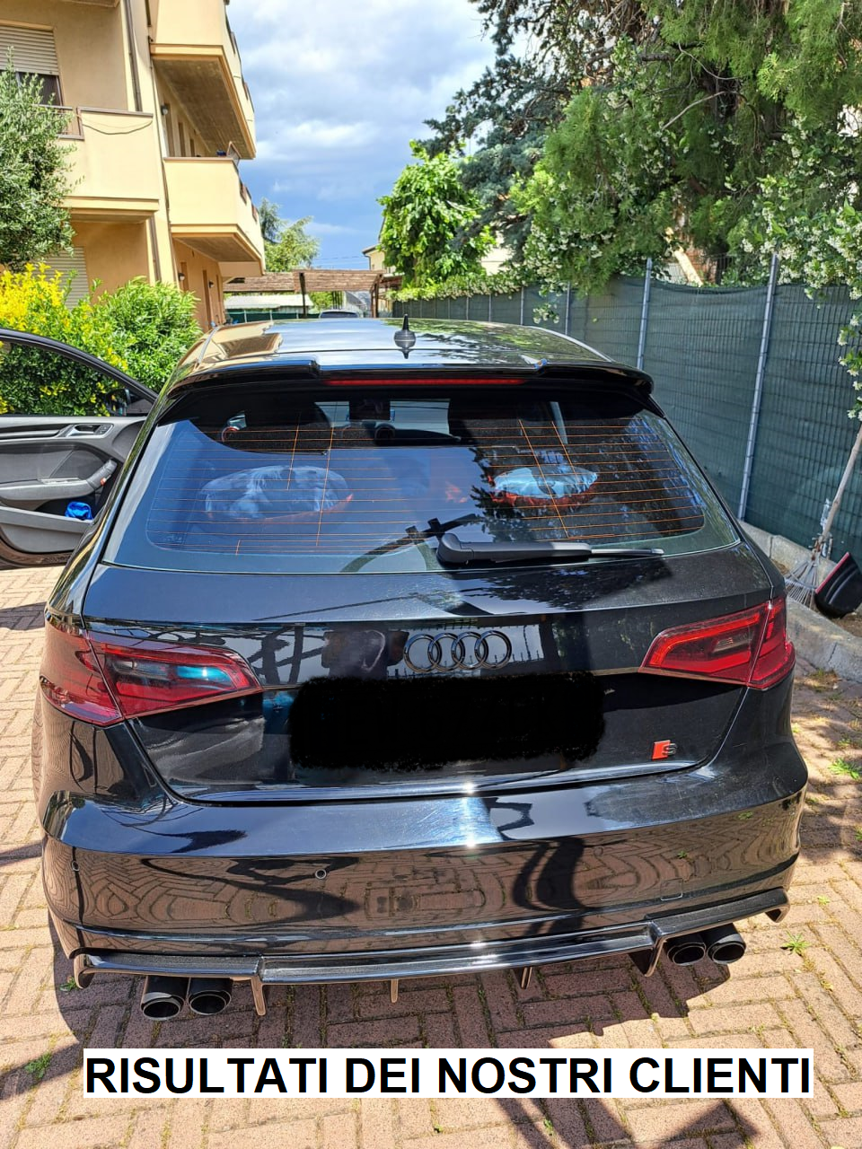 REAR SPOILER RS3 ROOF AUDI A3 8V SPORTBACK 2012-2018 GLOSSY BLACK 0072 